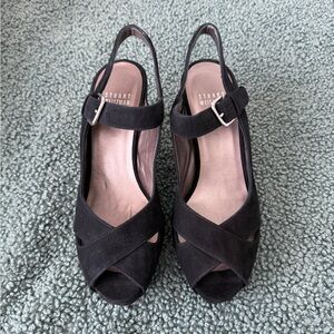 NWOT Stuart Weitzman Black Suede Sandals